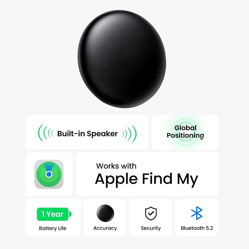 Rastreador Bluetooth Compatível com Find My para Chaves, Bolsa e Bagagem