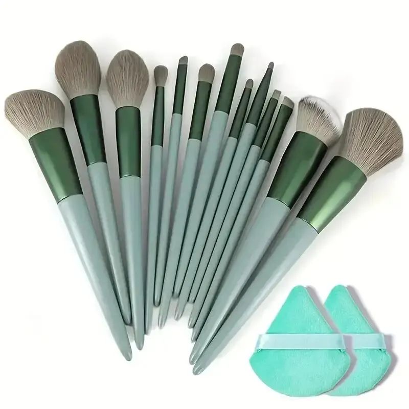 Kit Profissional de Pincéis de Maquiagem com Esponja e Necessaire – 13 a 16 Peças