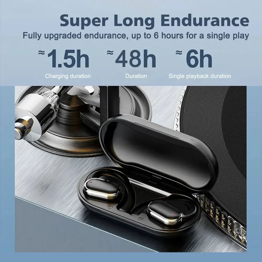 Fone Bluetooth 5.3 Earhook Esportivo com Microfone e Estojo de Carga