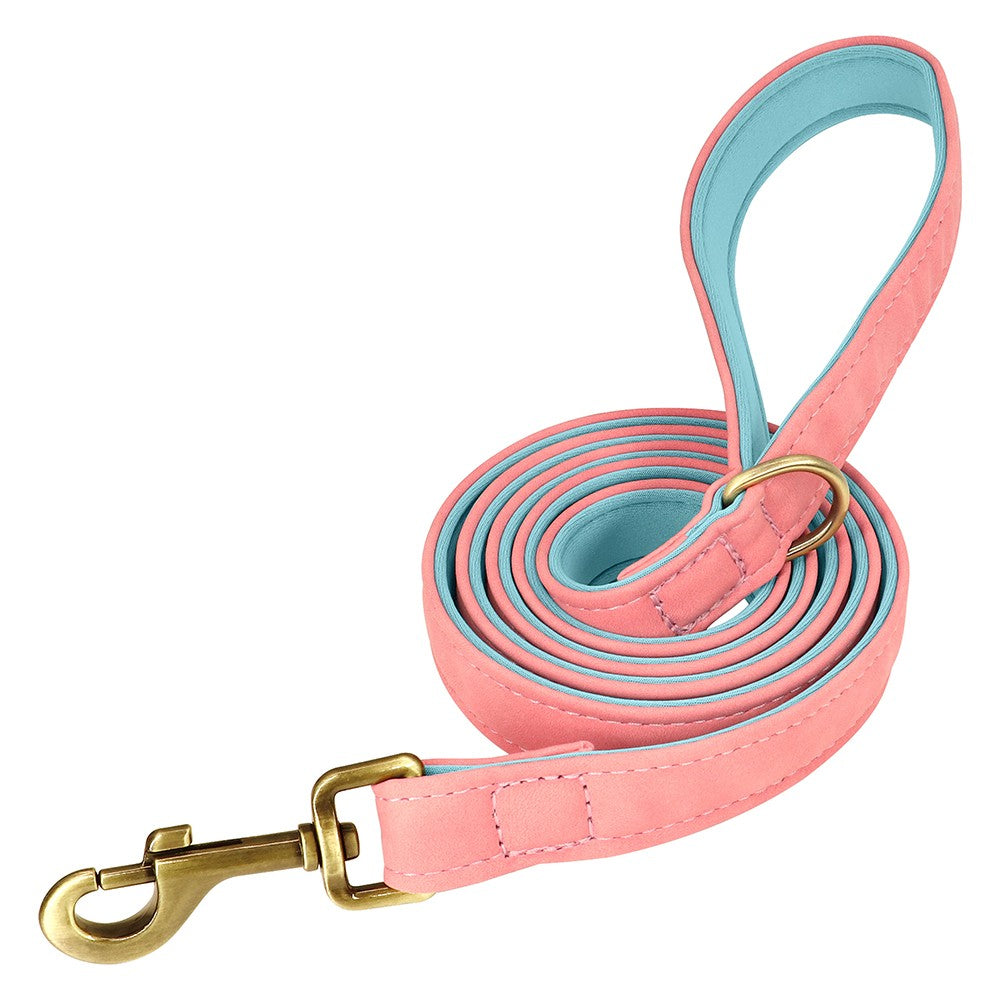 Coleira de Couro Personalizada para Cães com Plaquinha Gravada e Forro Acolchoado