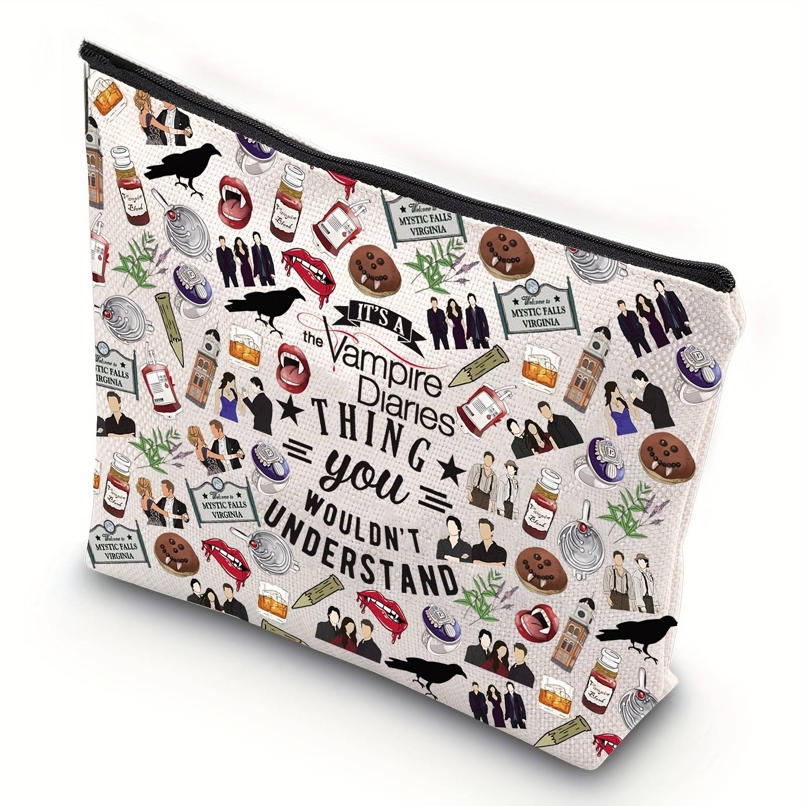 Bolsa Oficial The Vampire Diaries™ – Necessaire com Logo e Símbolos Icônicos