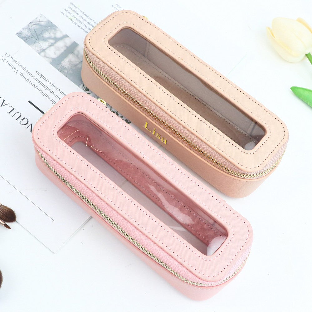 Necessaire Transparente Personalizada com Nome – Estojo para Pincéis em PU