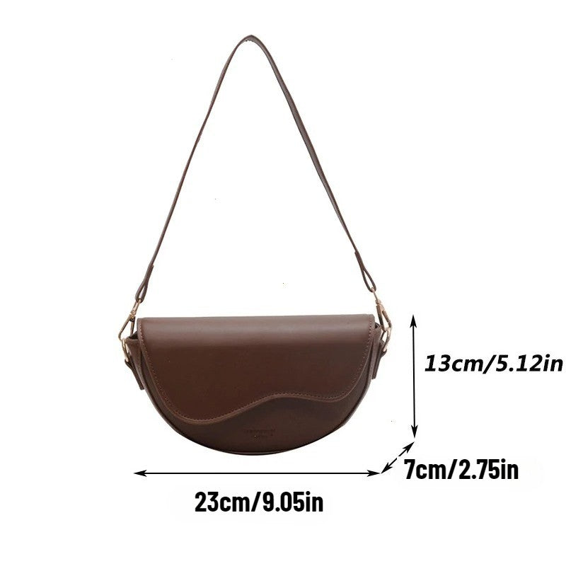 Bolsa Feminina Vintage Sela em Couro PU – Ombro e Transversal