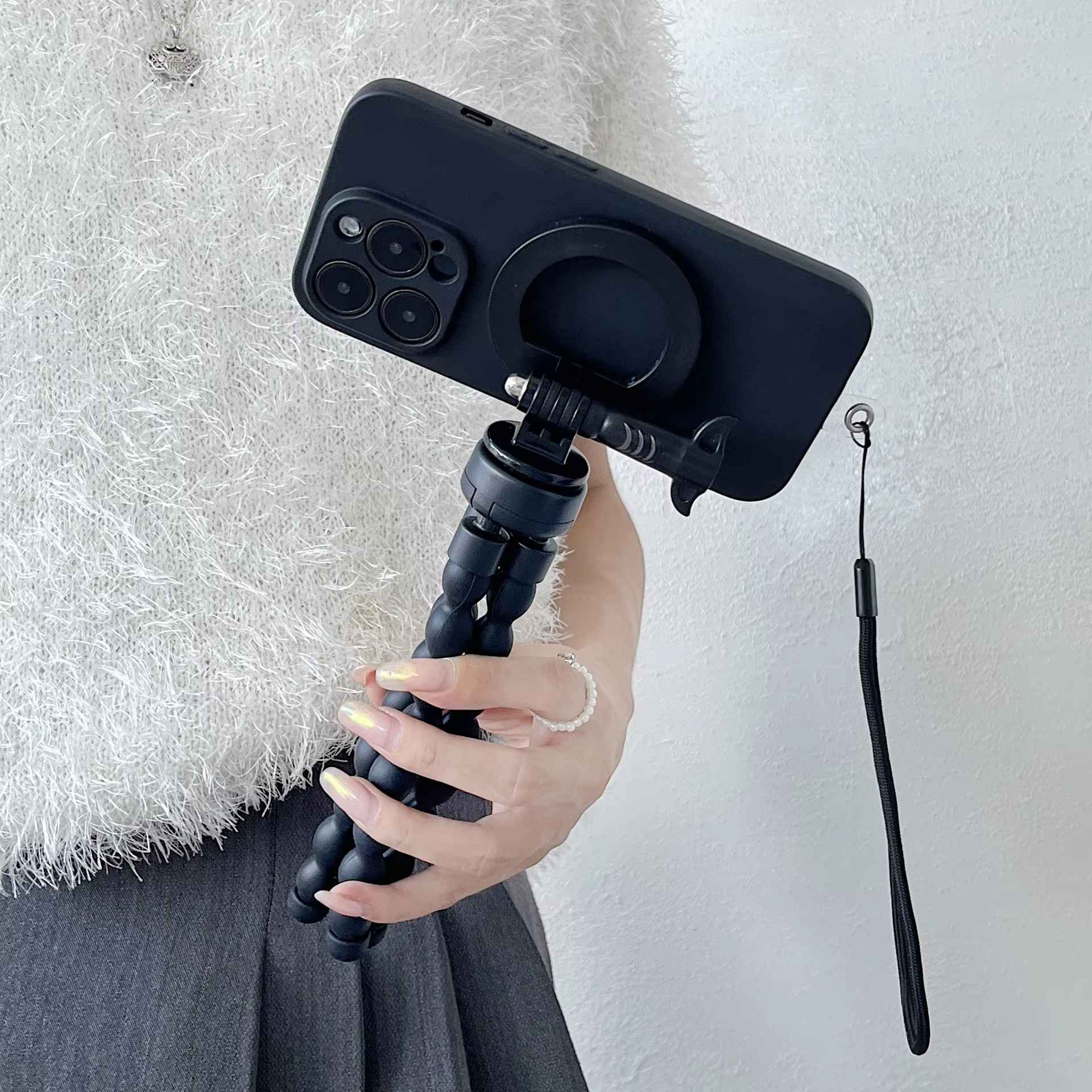 Mini Tripé Magnético Flexível para Celular – Compatível com MagSafe