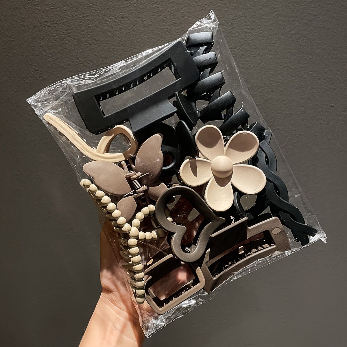 Kit 11 Presilhas de Cabelo Foscas Estilo Garra para Penteados