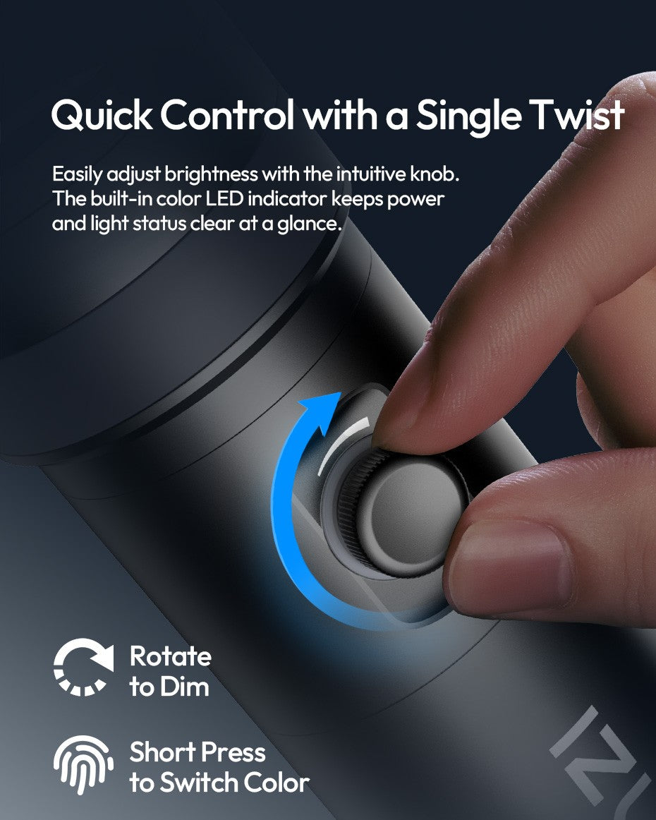 Ulanzi LM01 Luz LED RGB de Projeção com Gobos e Bateria 7500mAh para Vídeo