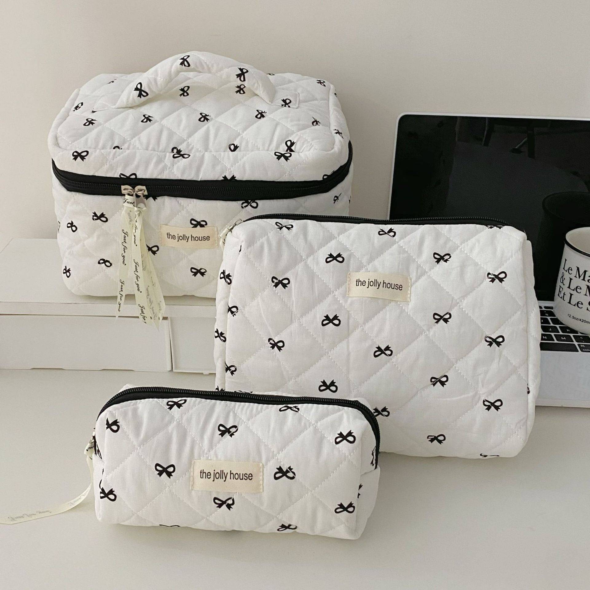 Necessaire Feminina Estampa Cereja – Bolsa Porta Maquiagem Portátil