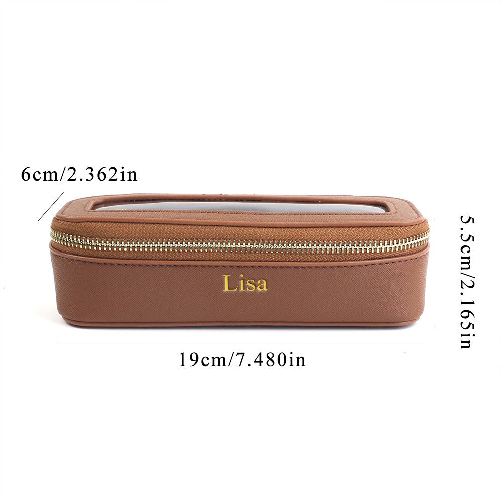 Necessaire Transparente Personalizada com Nome – Estojo para Pincéis em PU