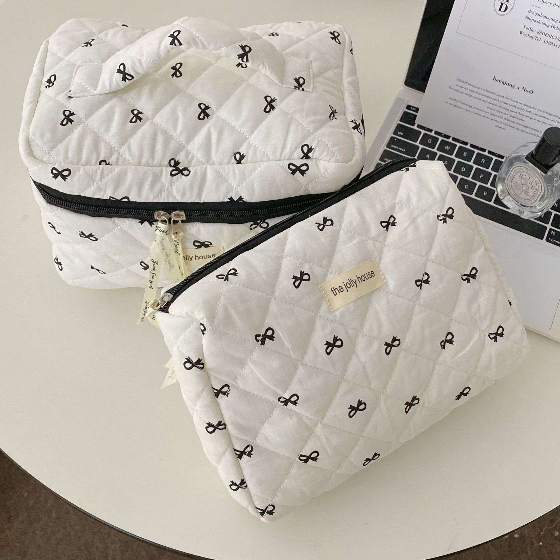 Necessaire Feminina Estampa Cereja – Bolsa Porta Maquiagem Portátil